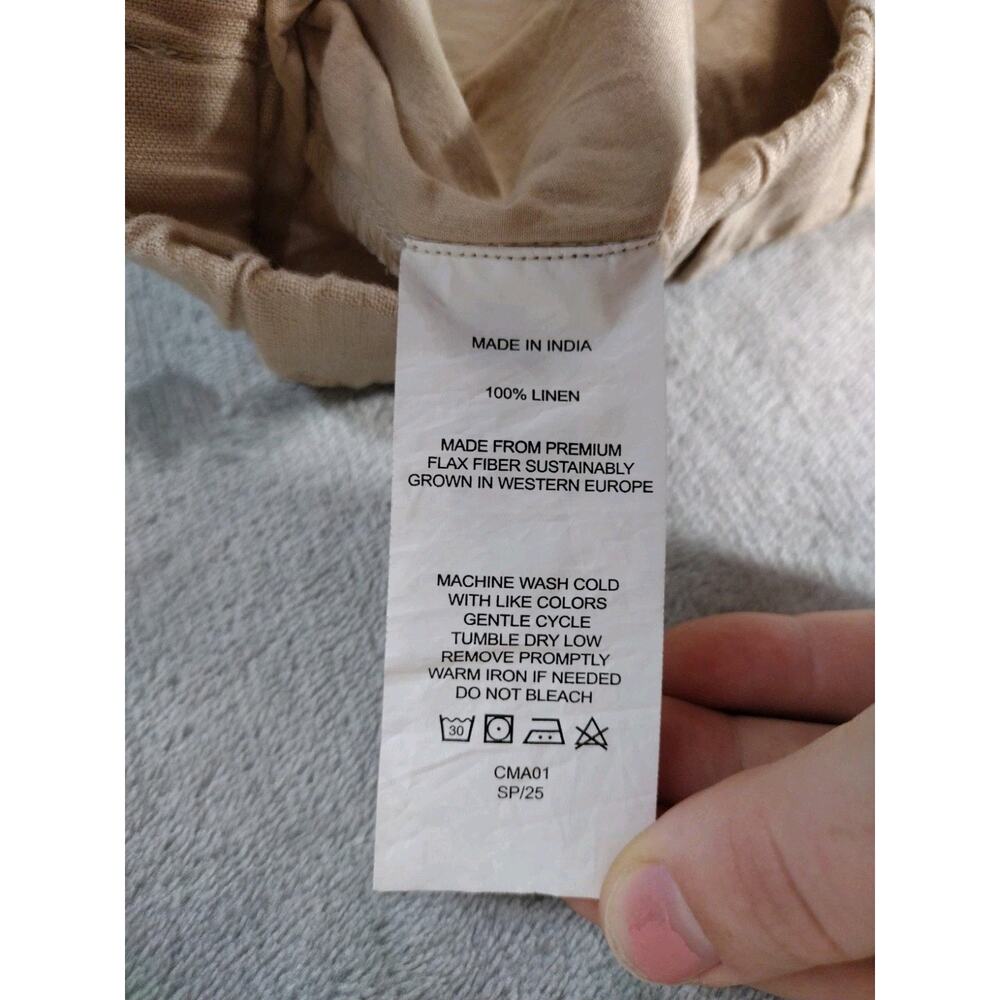 NWT Quince 100% Linen Wide Leg Pants Womens Large Flax Beige Beach Quiet Luxury - Picture 9 of 13